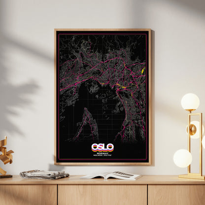 Oslo Retro Map Poster