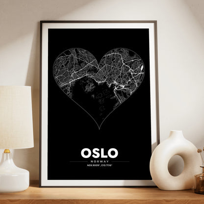 Oslo Heart Map Poster