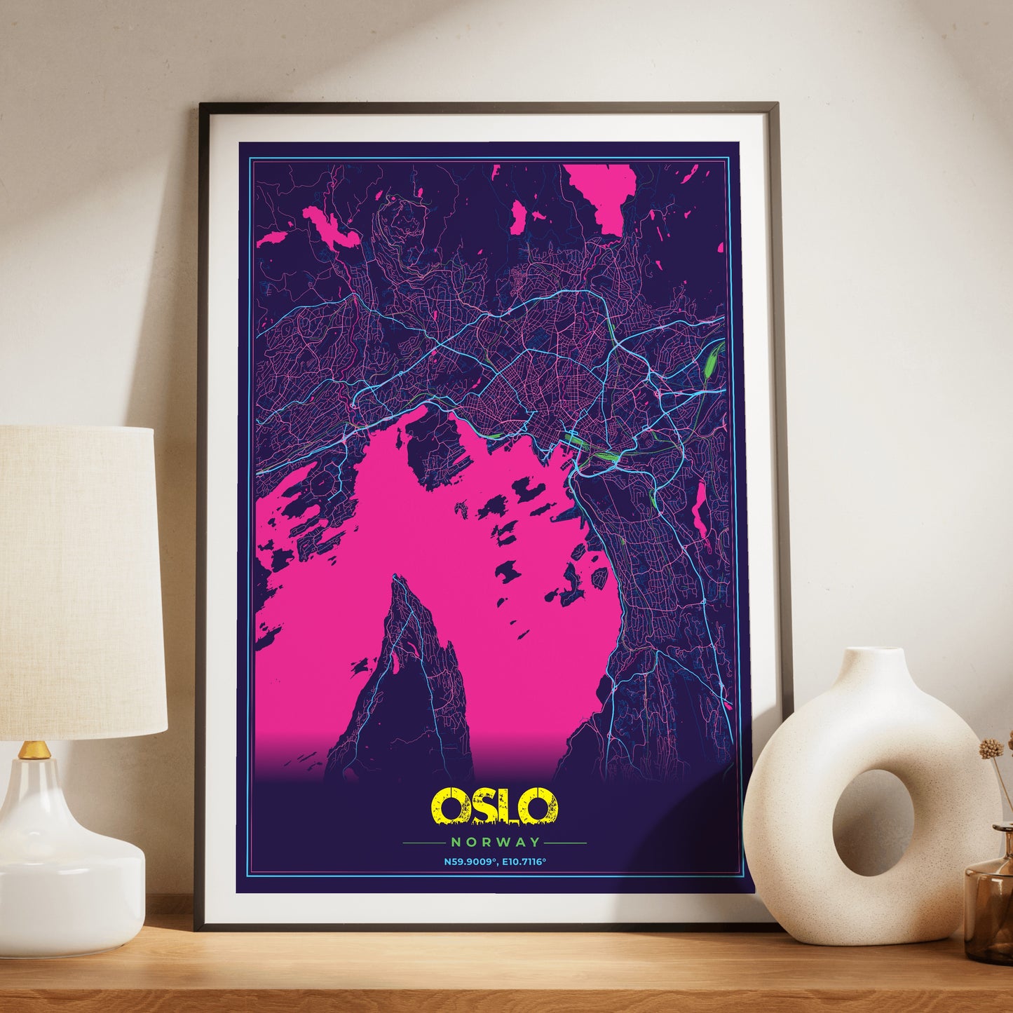 Oslo Cyberpunk Map Poster