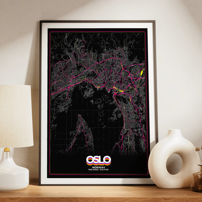 Oslo Retro Map Poster