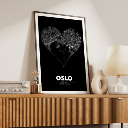 Oslo Heart Map Poster