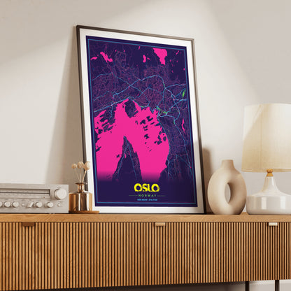 Oslo Cyberpunk Map Poster