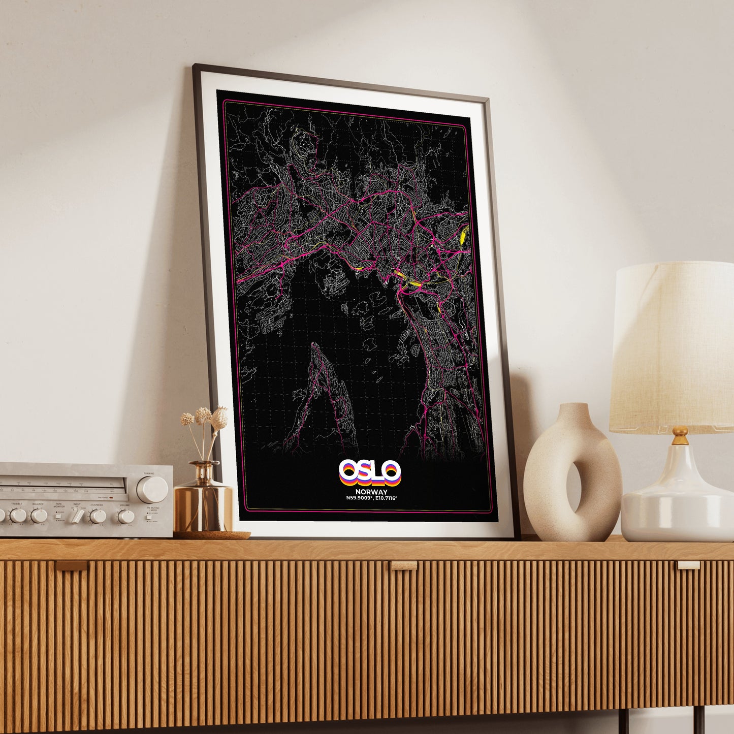 Oslo Retro Map Poster