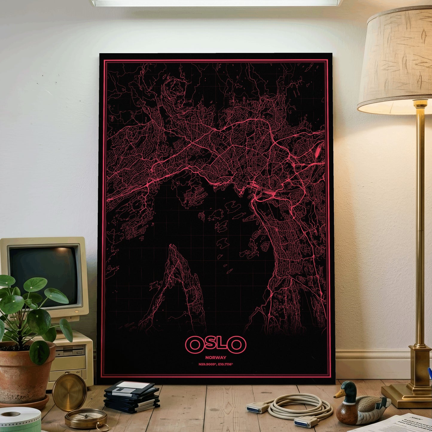 Oslo Phosphor Map Poster - System Alert