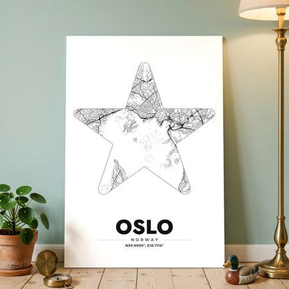 Oslo Star Map Poster