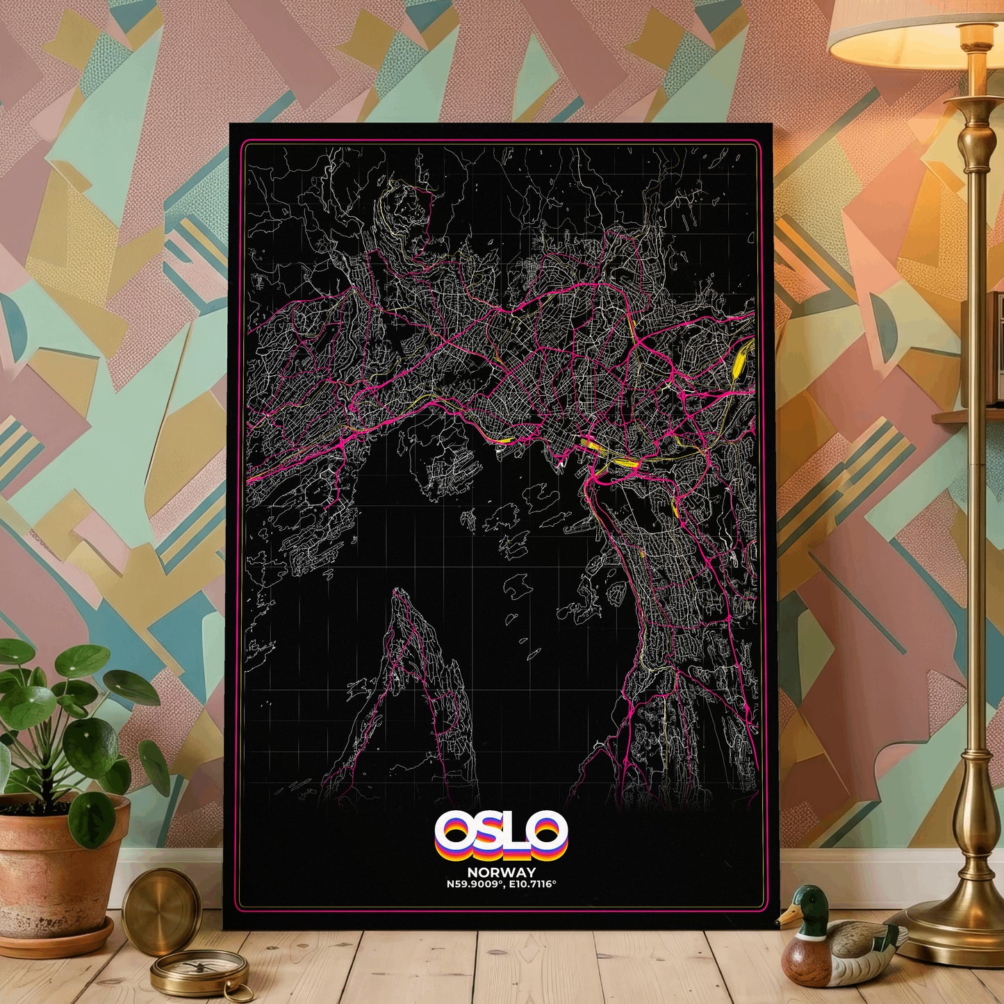 Oslo Retro Map Poster