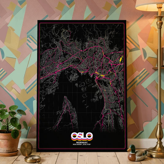 Oslo Retro Map Poster