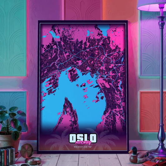 Oslo GTA Map Poster