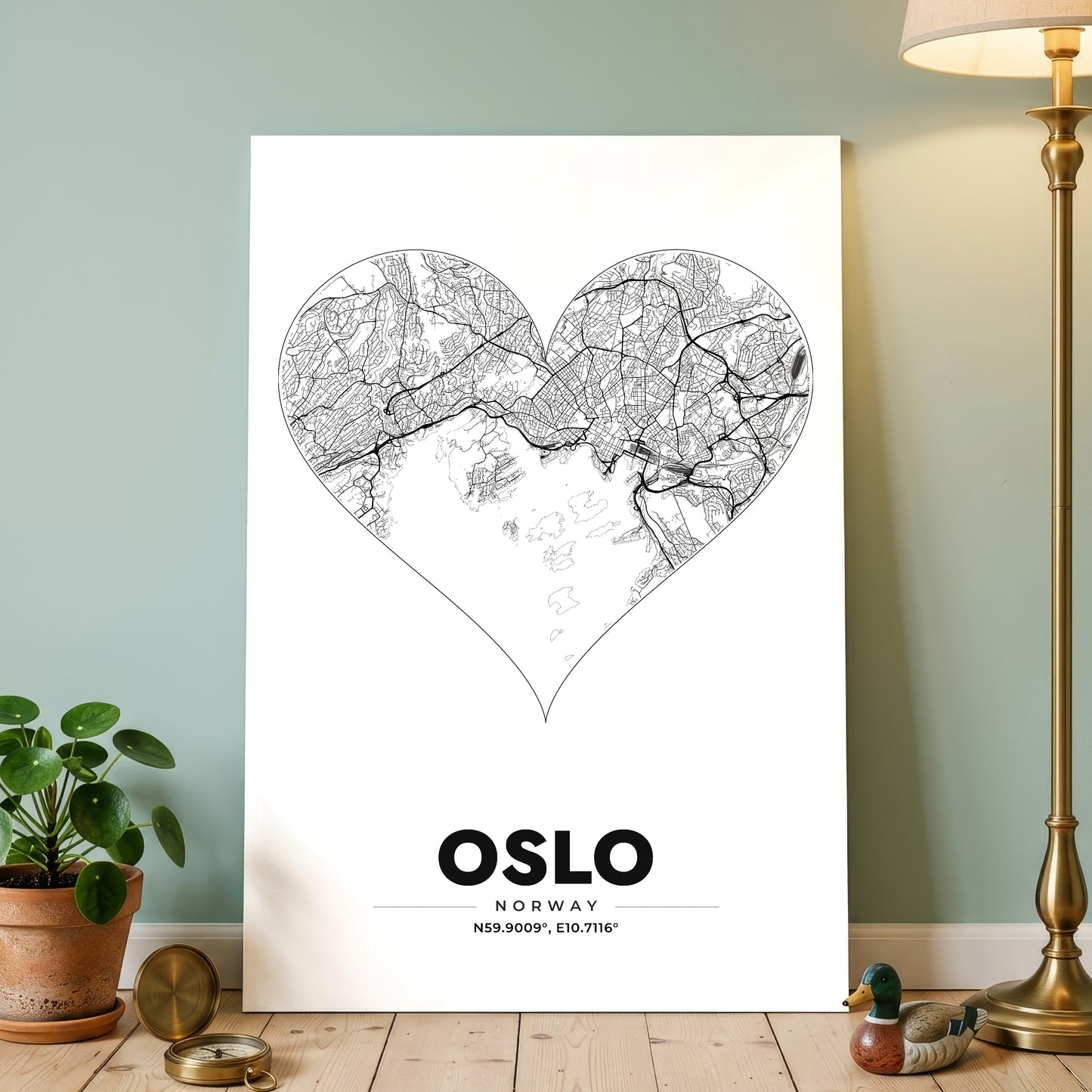 Oslo Heart Map Poster