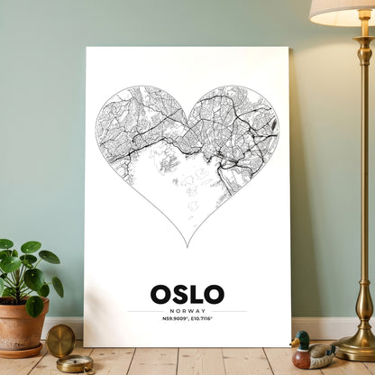 Oslo Heart Map Poster