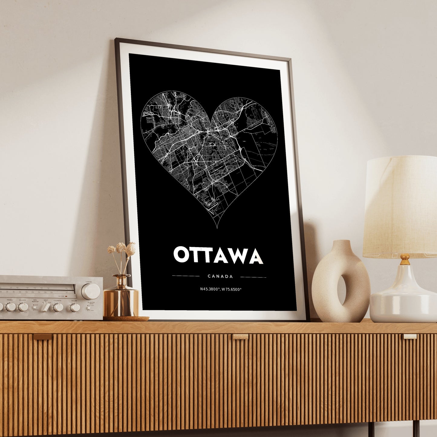Ottawa Heart Map Poster