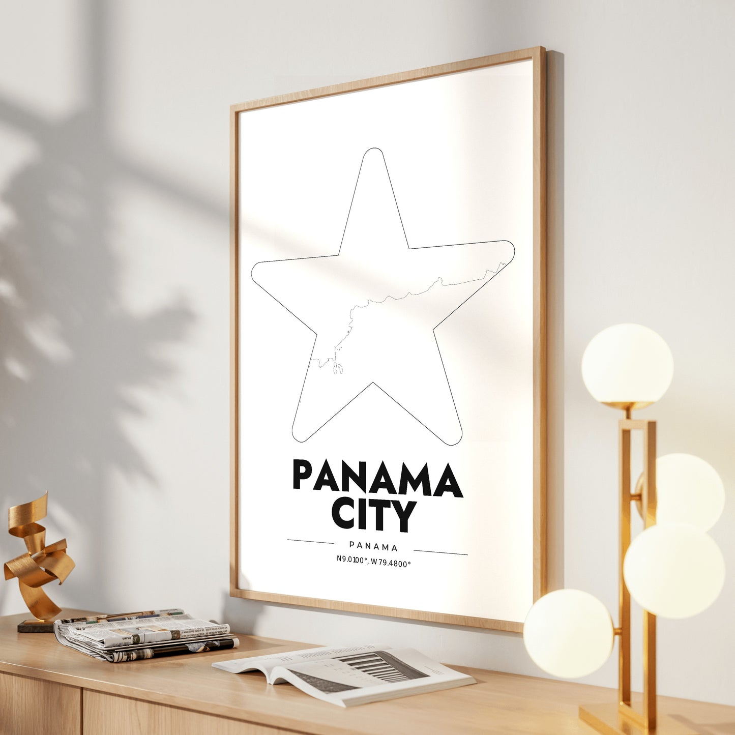Panama City Star Map Poster