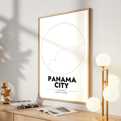 Panama City Spot Map Poster