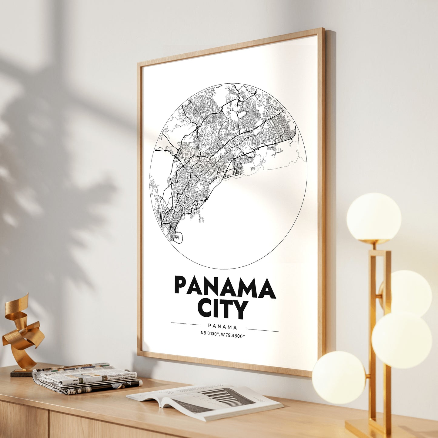 Panama City Spot Map Poster