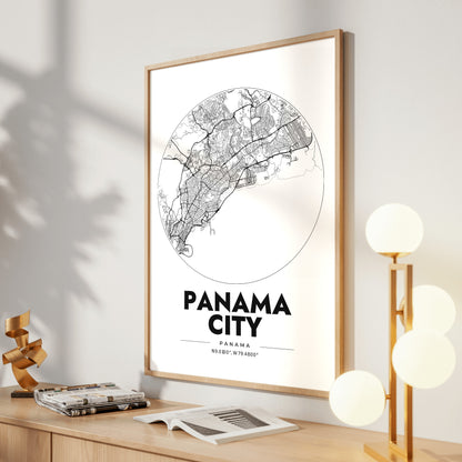 Panama City Spot Map Poster