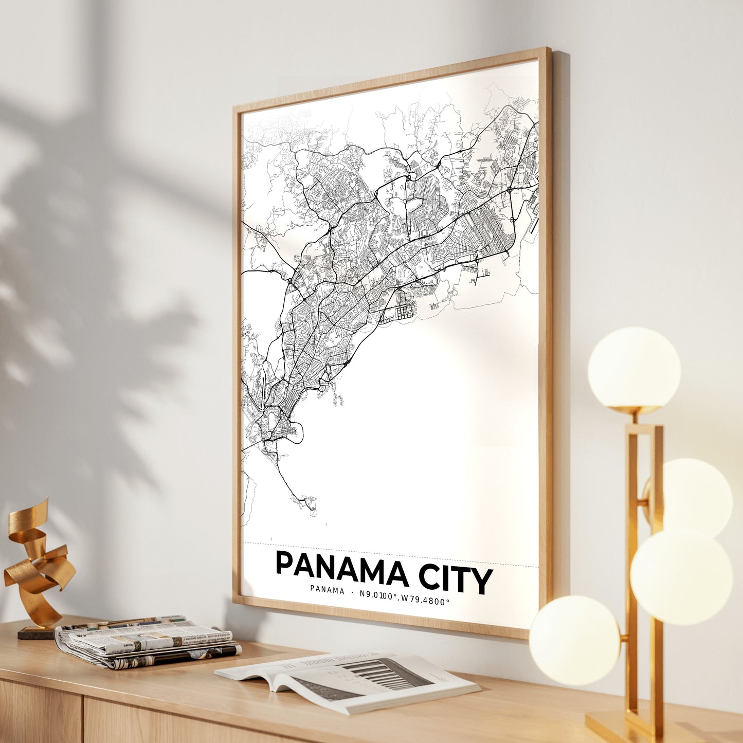 Panama City Elegant Map Poster