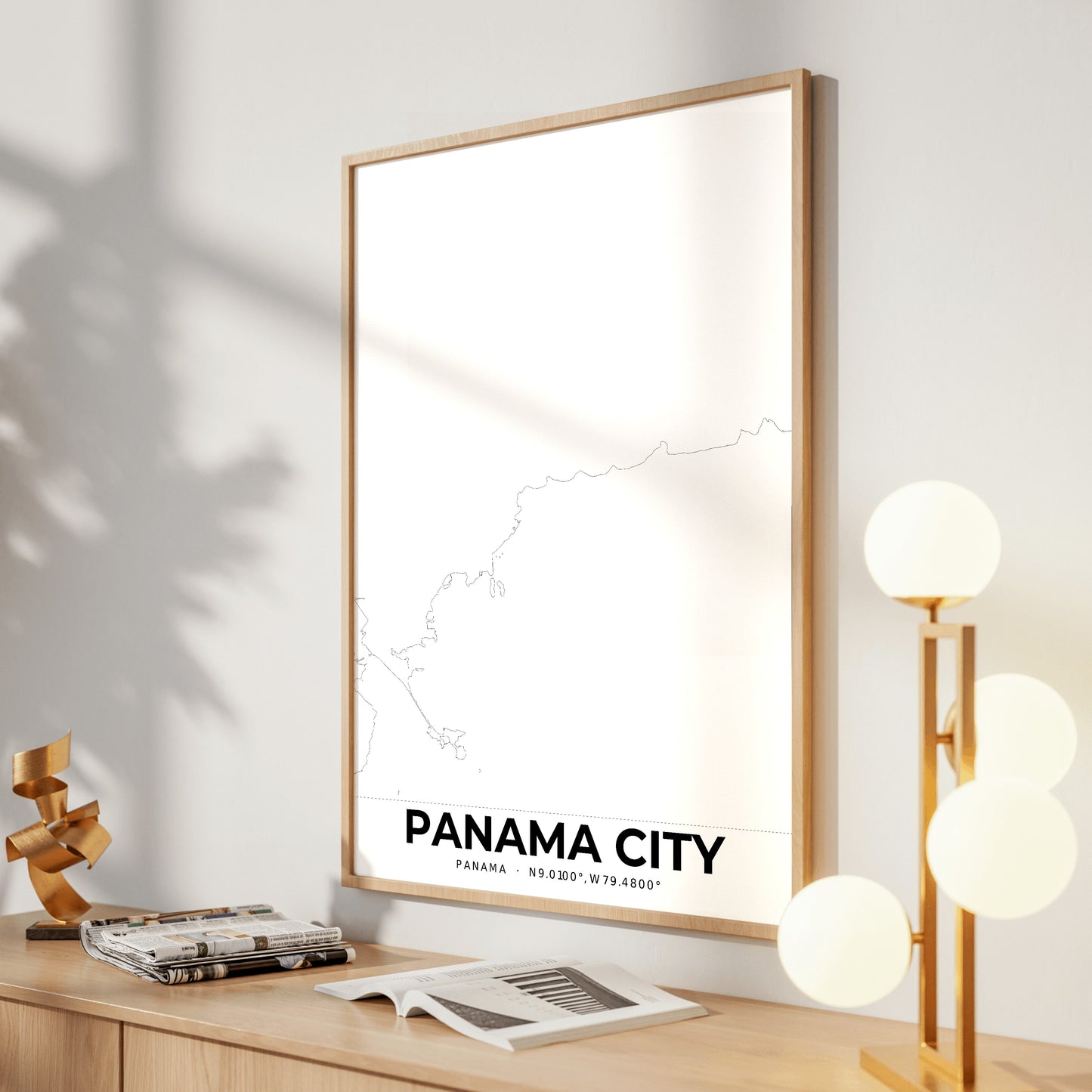Panama City Elegant Map Poster