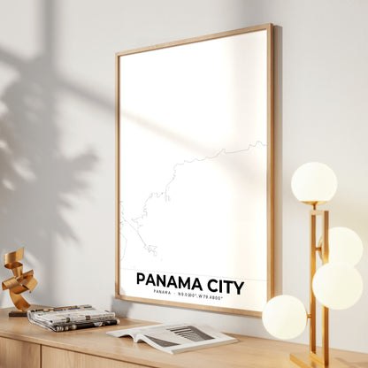 Panama City Elegant Map Poster