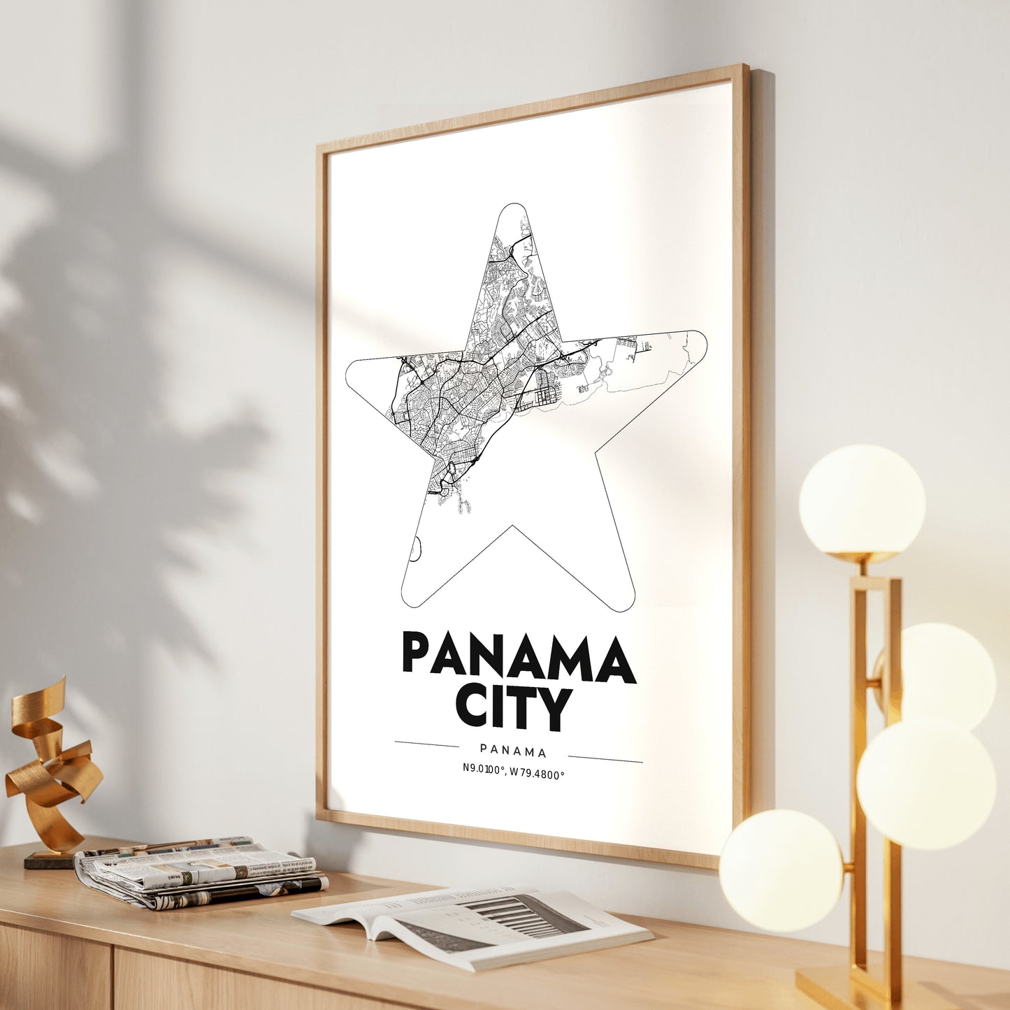 Panama City Star Map Poster