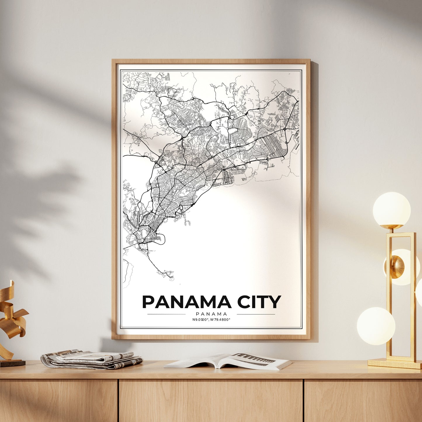 Panama City Modern Map Poster