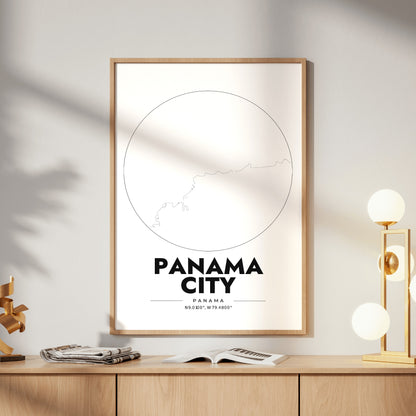 Panama City Spot Map Poster