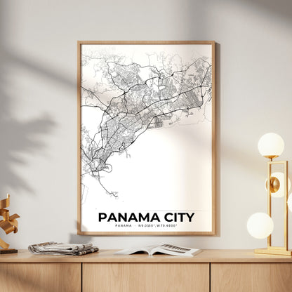 Panama City Elegant Map Poster