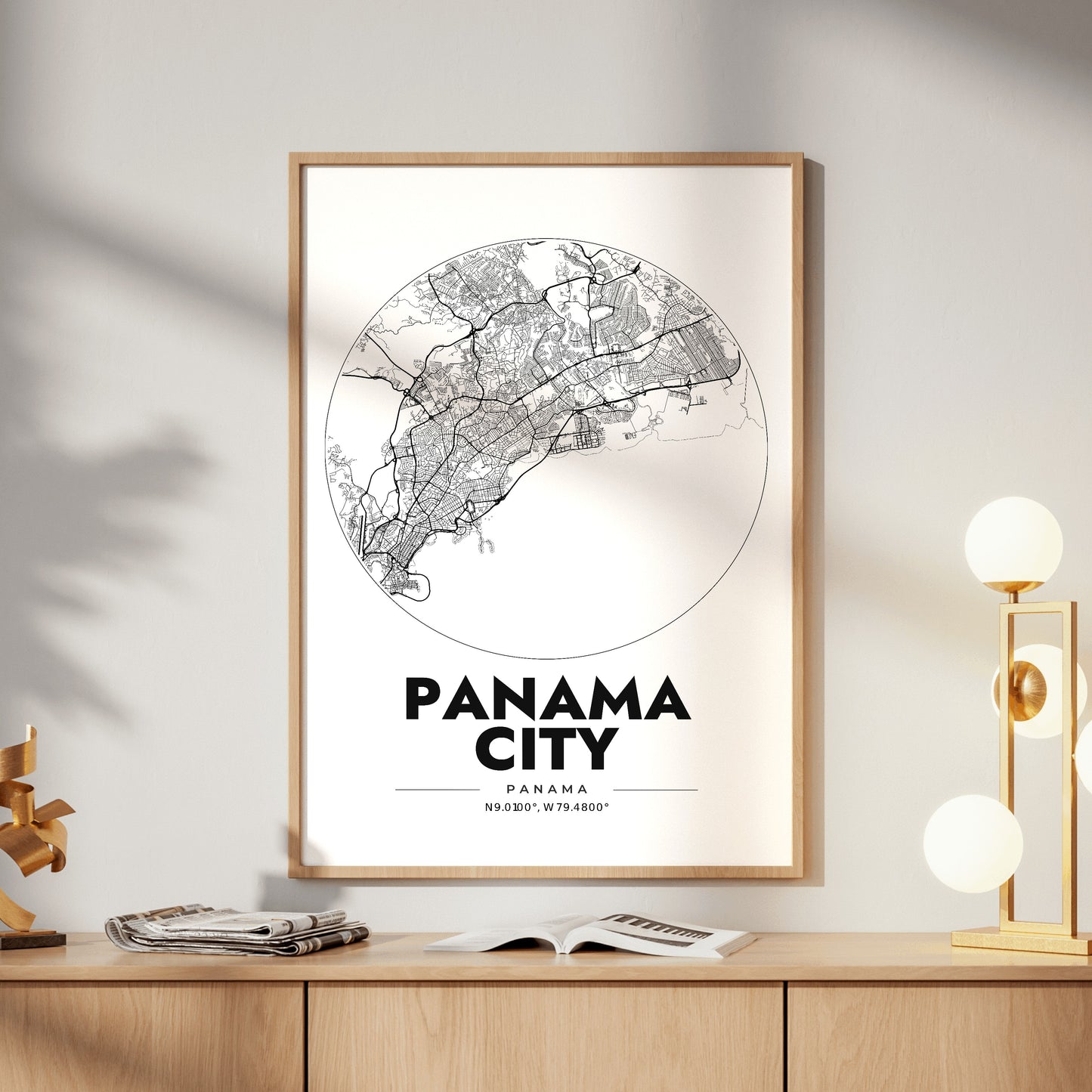 Panama City Spot Map Poster