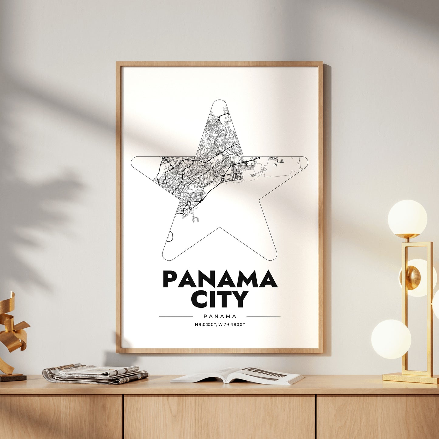Panama City Star Map Poster