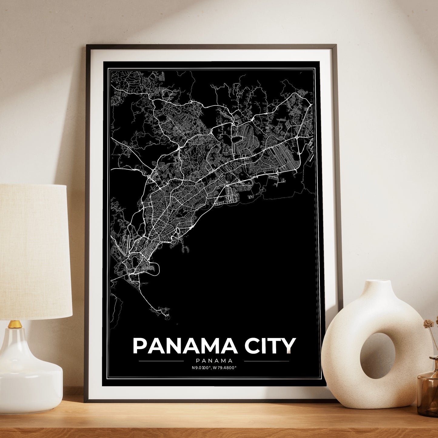 Panama City Modern Map Poster