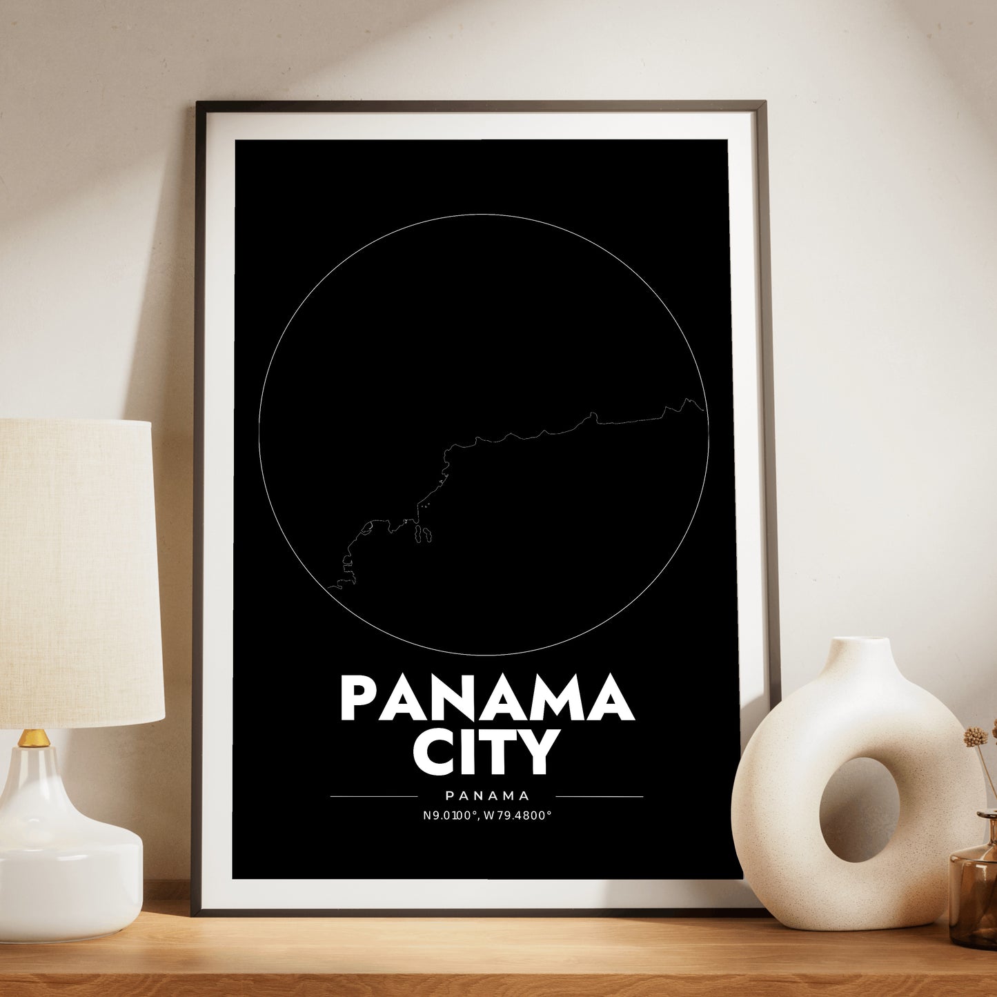 Panama City Spot Map Poster