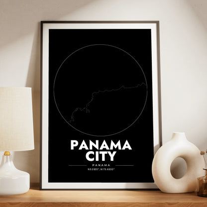 Panama City Spot Map Poster