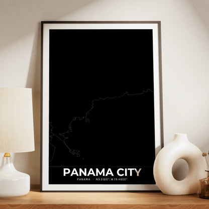 Panama City Elegant Map Poster