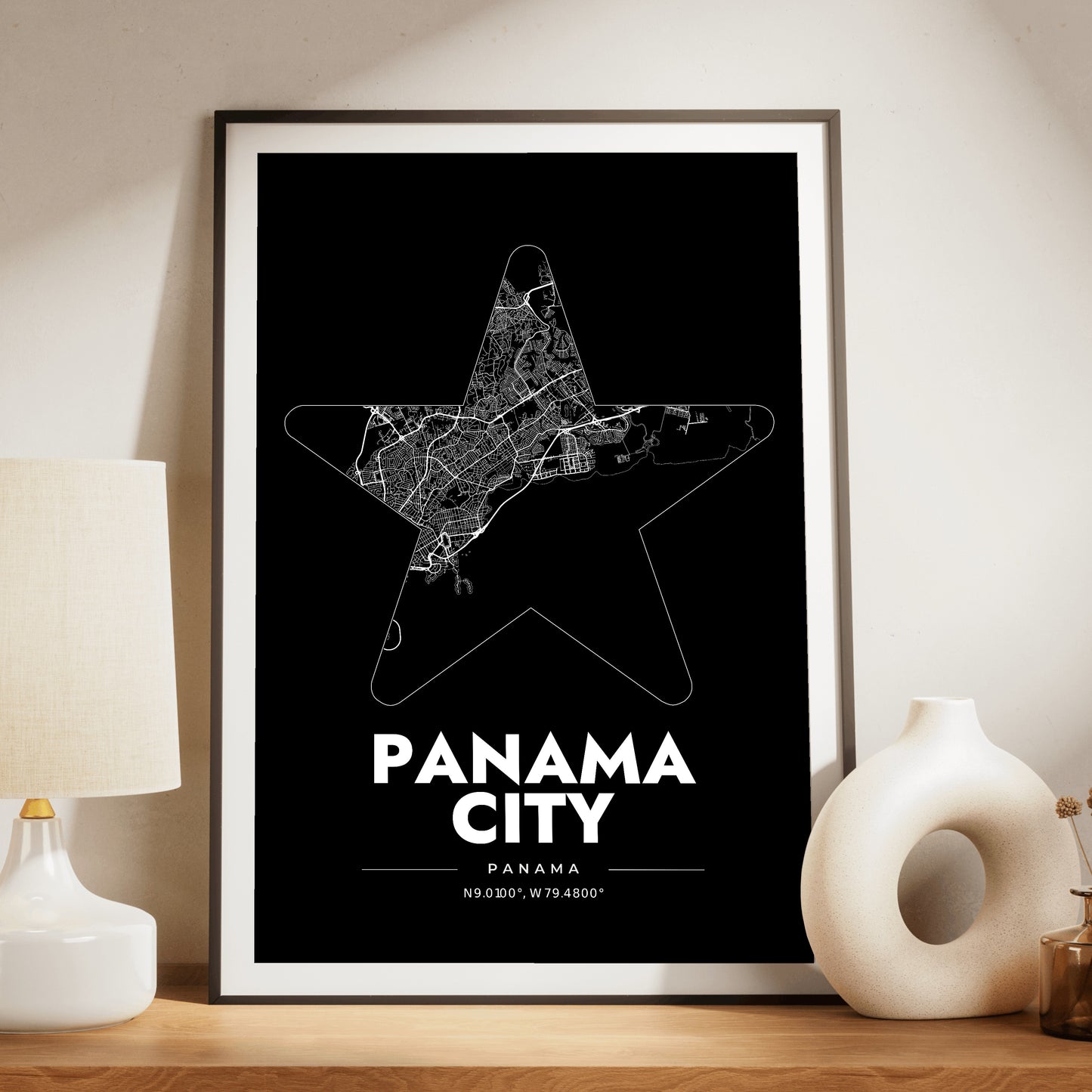 Panama City Star Map Poster