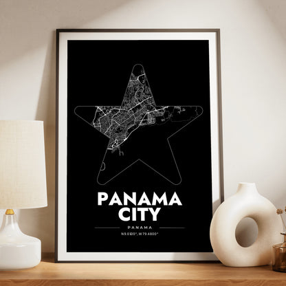 Panama City Star Map Poster