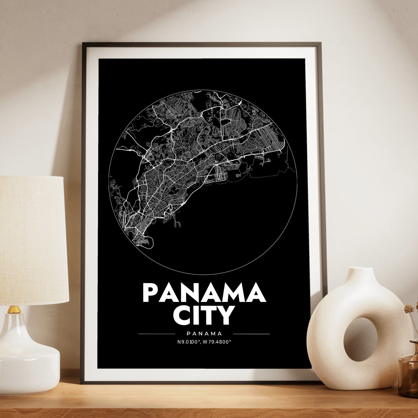 Panama City Spot Map Poster
