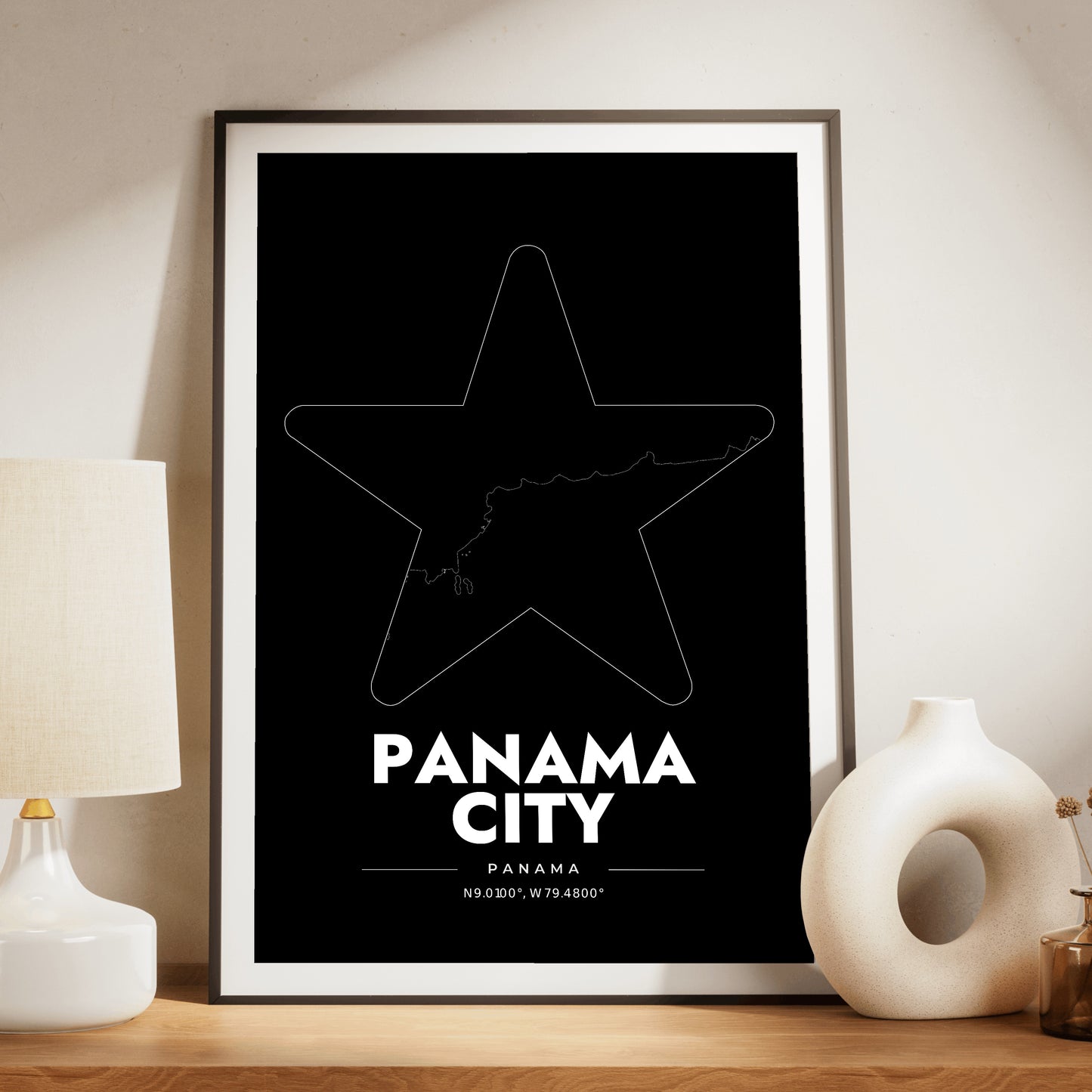 Panama City Star Map Poster