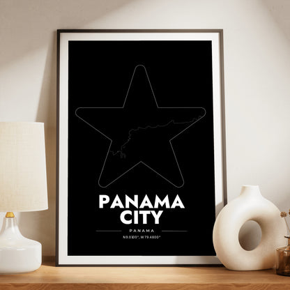 Panama City Star Map Poster