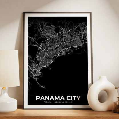 Panama City Elegant Map Poster