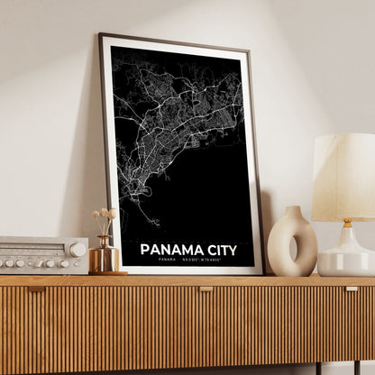 Panama City Elegant Map Poster