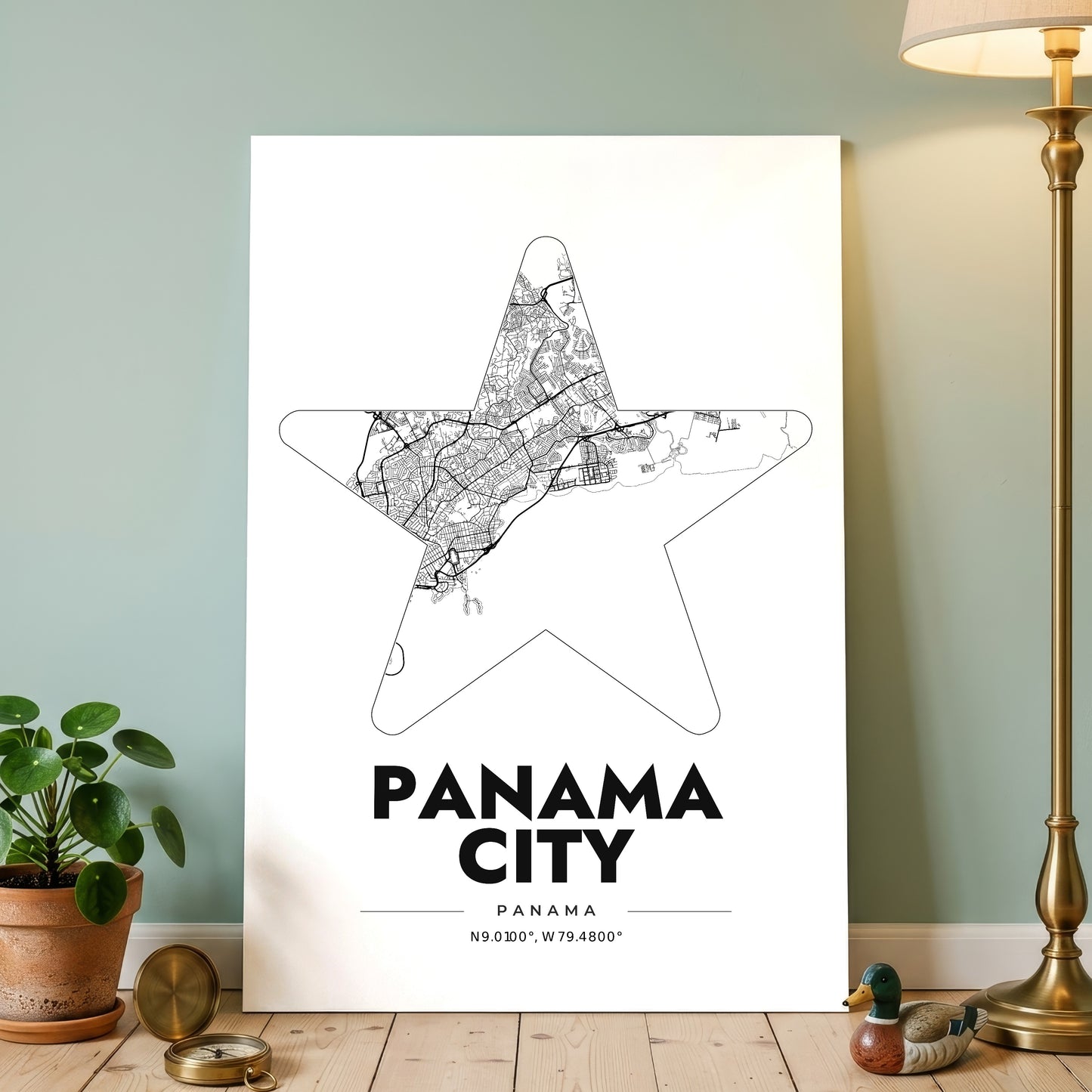 Panama City Star Map Poster