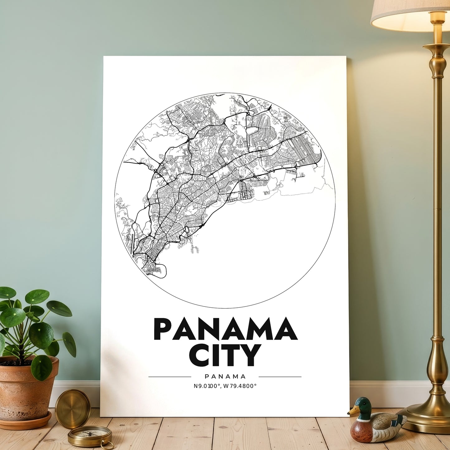 Panama City Spot Map Poster