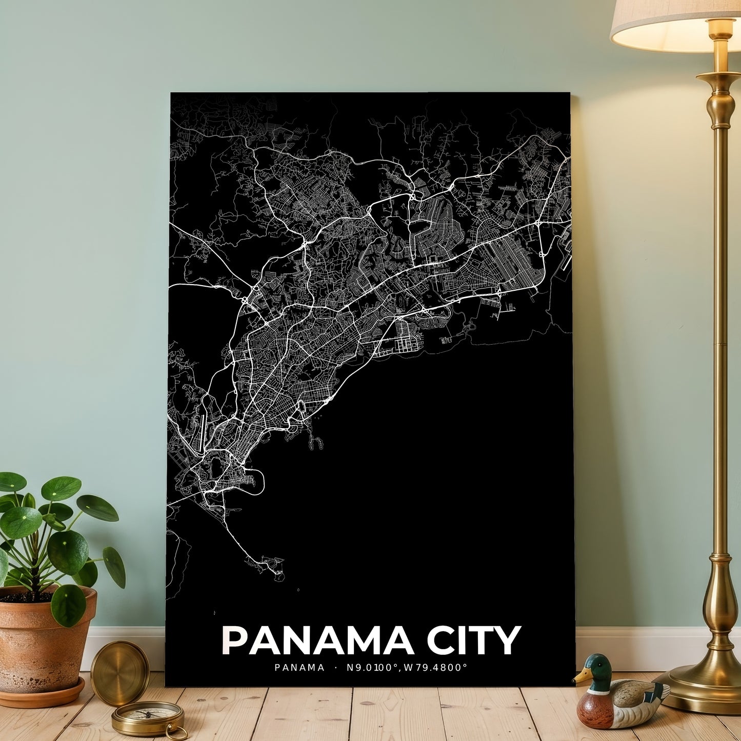 Panama City Elegant Map Poster