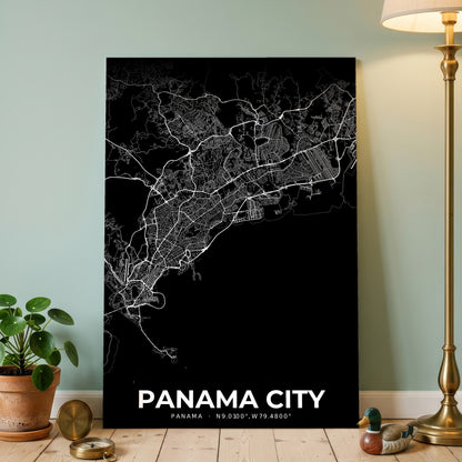 Panama City Elegant Map Poster