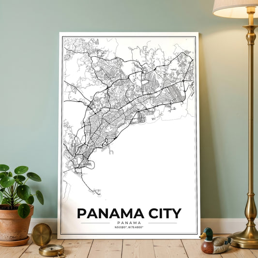 Panama City Modern Map Poster