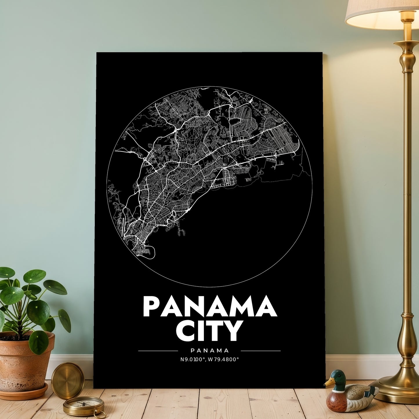 Panama City Spot Map Poster