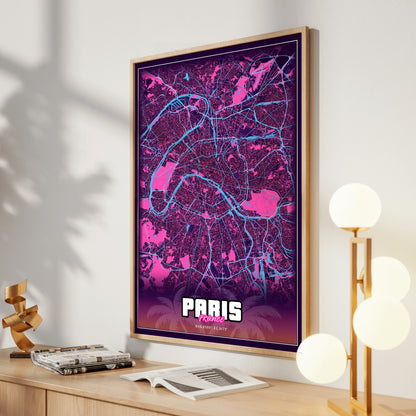 Paris GTA Map Poster