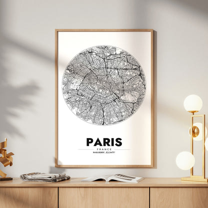 Paris Spot Map Poster