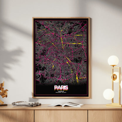 Paris Retro Map Poster