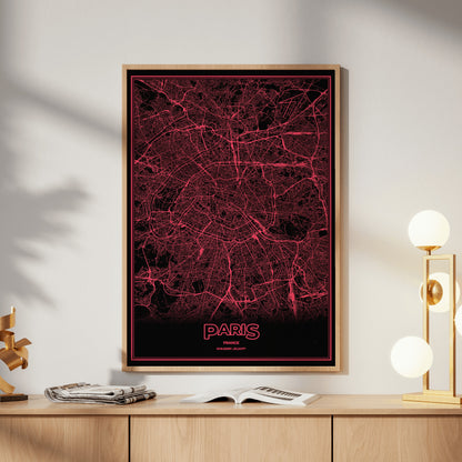 Paris Phosphor Map Poster - System Alert