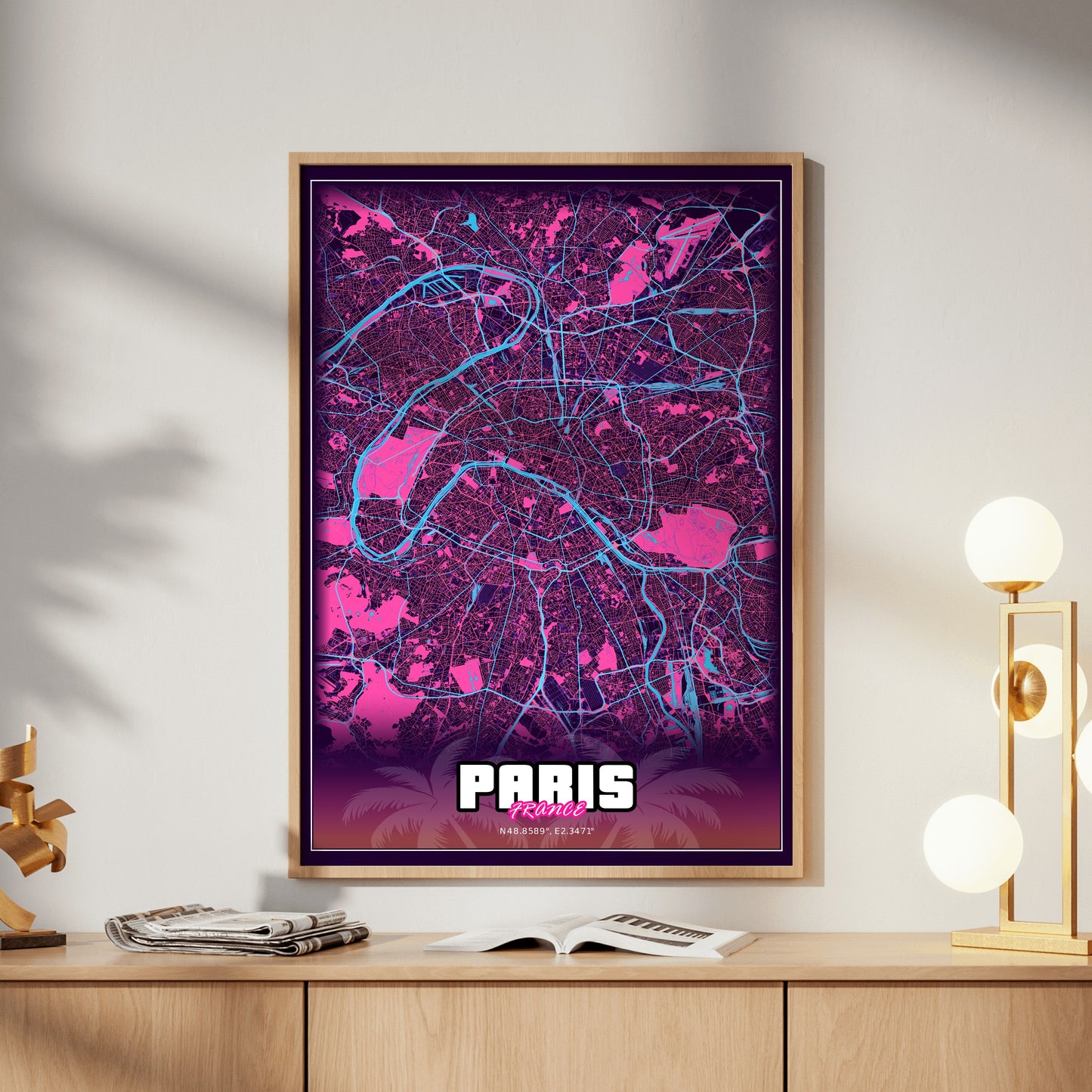 Paris GTA Map Poster